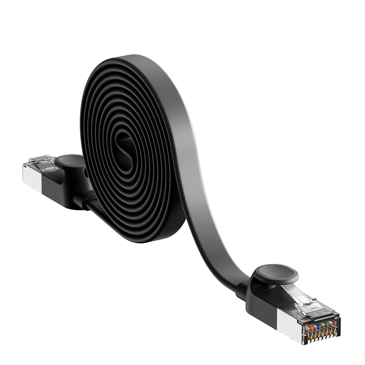 Baseus Høyhastighets flat Ethernet CAT6 RJ45 nettverkskabel 1m - svart