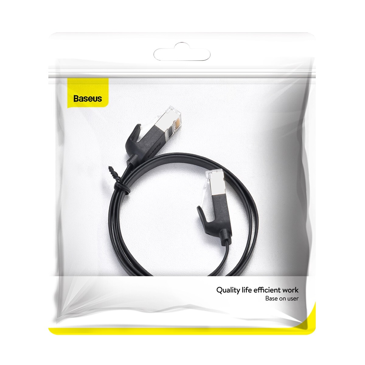 Baseus Høyhastighets flat Ethernet CAT6 RJ45 nettverkskabel 1m - svart