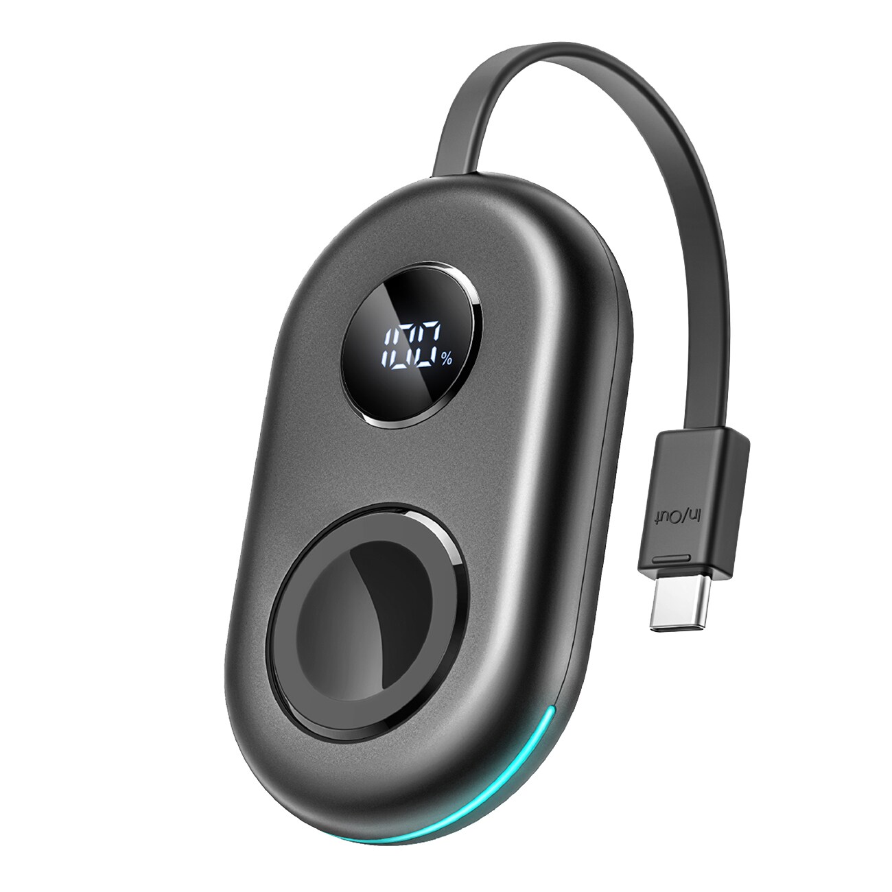 Joyroom JR-W09 3W trådløs ladestrømbank med USB-C-kabel for Apple klokke - svart