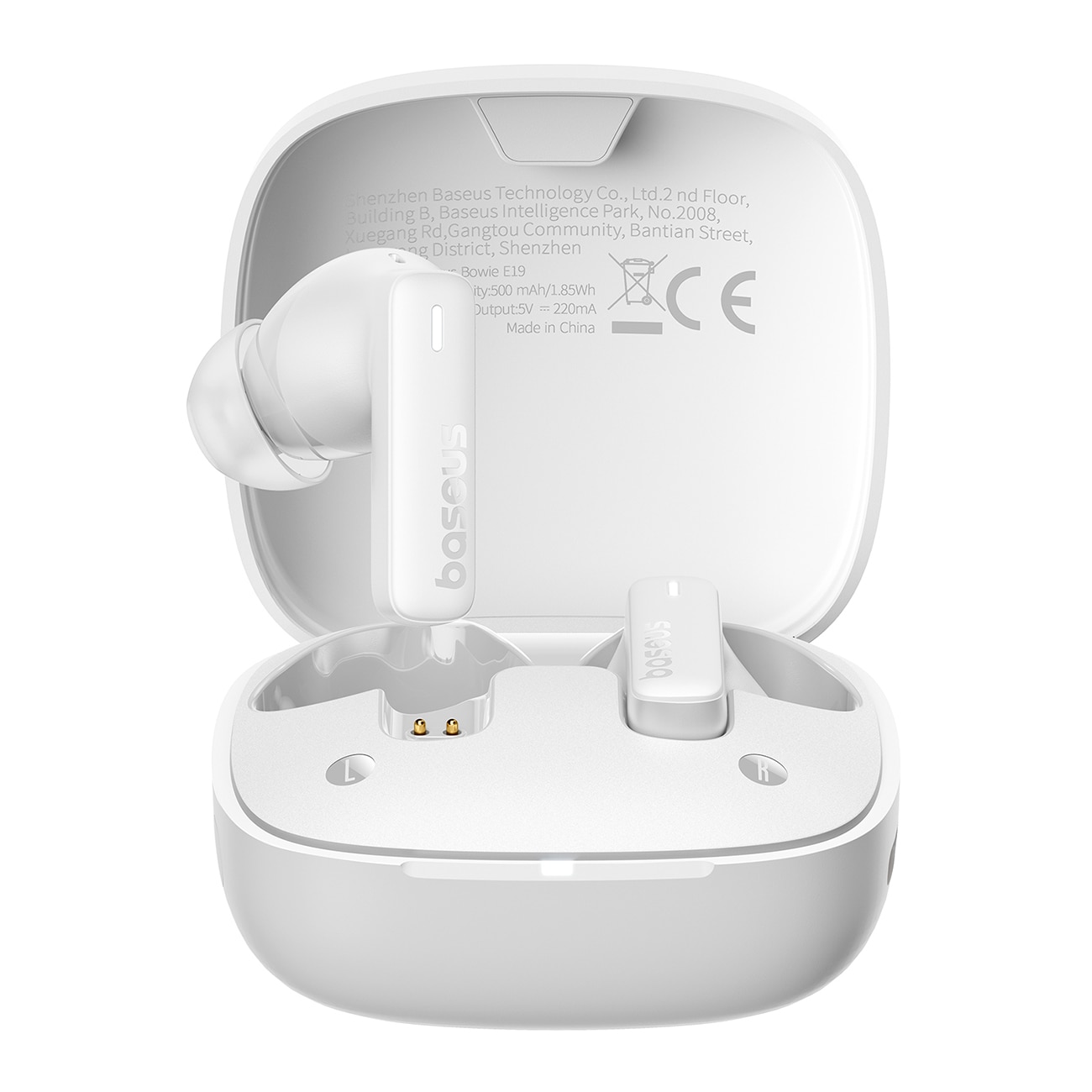 Baseus Bowie E19 TWS trådløse hodetelefoner med innvendige ører - hvit