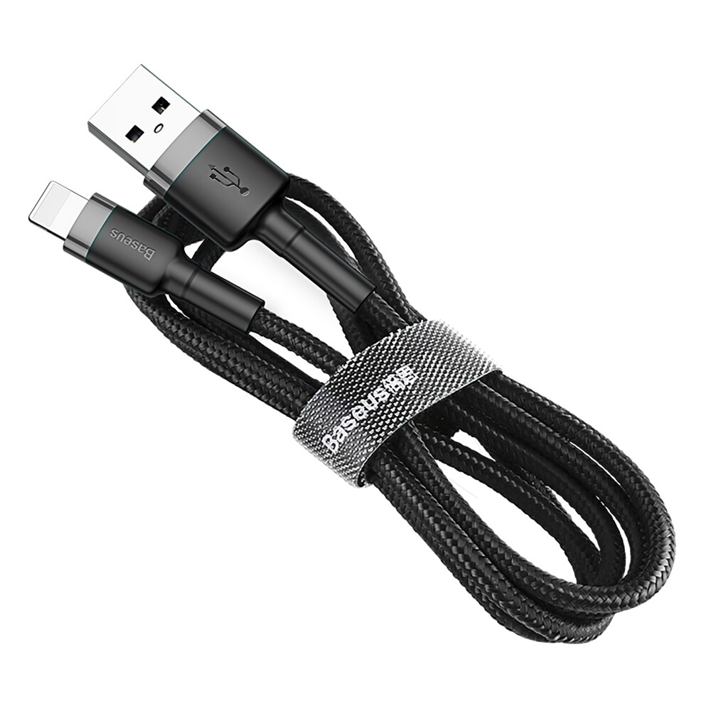 Baseus Cafule USB-A / Lightning 1,5A QC 3.0-kabel 2 m - svart