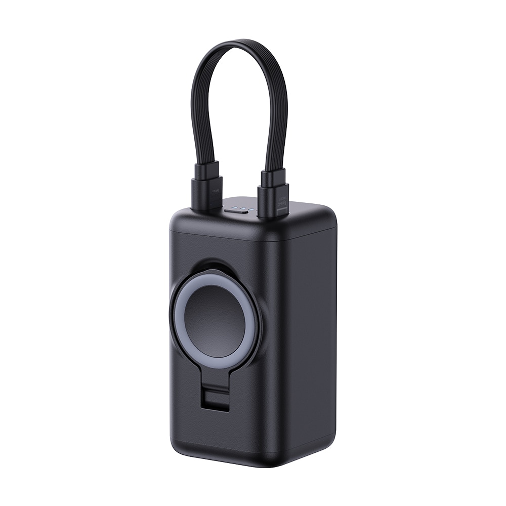 Joyroom JR-W13 5000mAh trådløs strømbank for Apple Watch + USB-C og Lightning - Svart