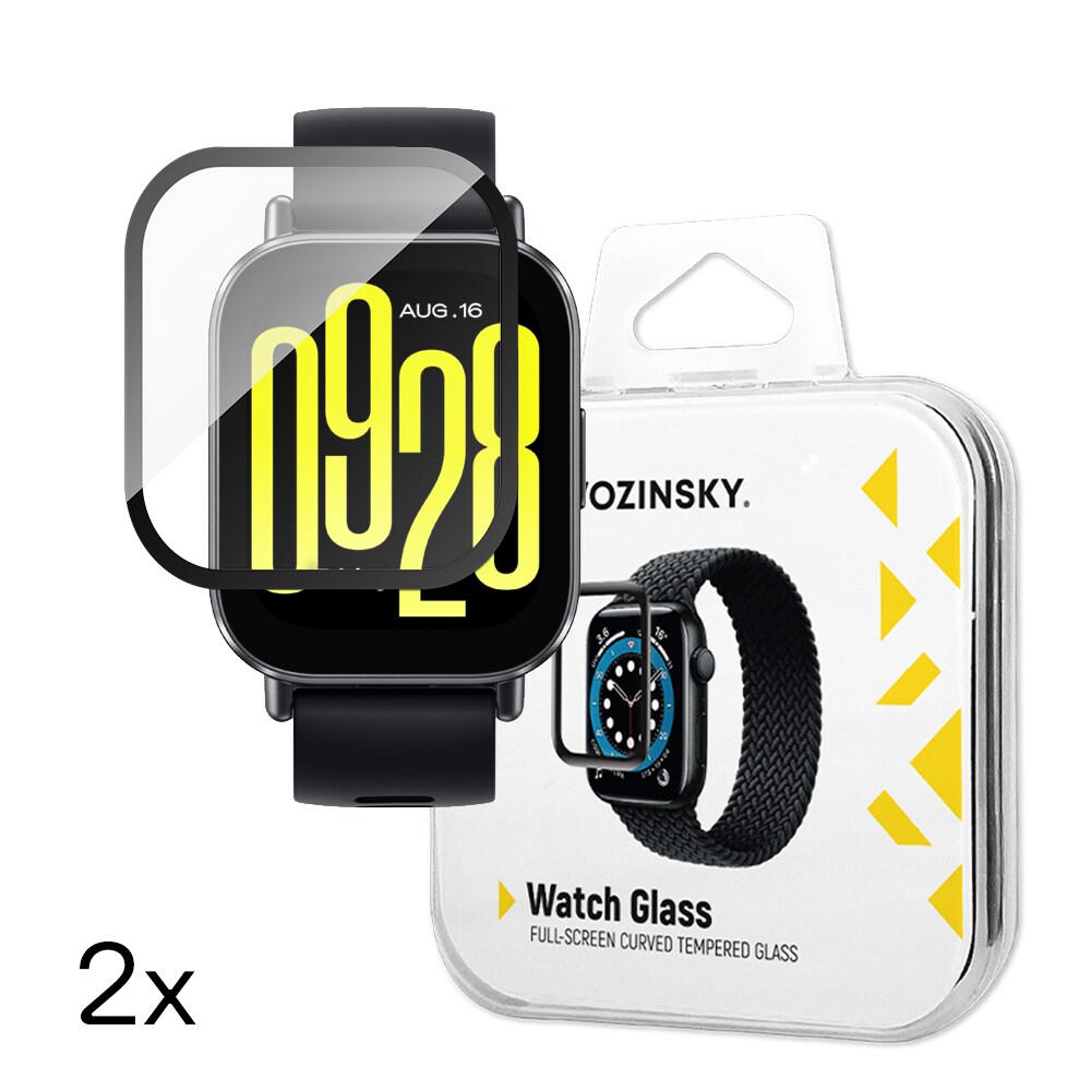 Wozinsky Fullt limt herdet glass for Xiaomi Redmi Watch 5 Active (2 stk.)