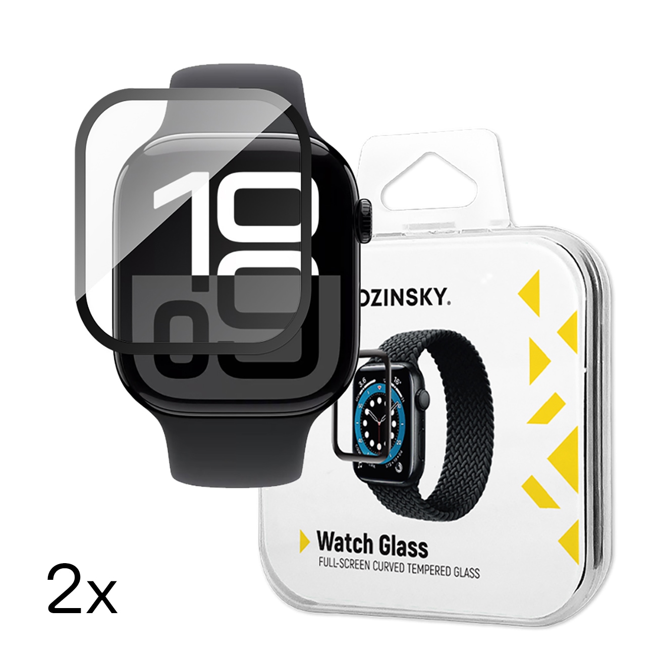 Wozinsky Fullt limt herdet glass for Apple Watch 46mm (2 stk.)