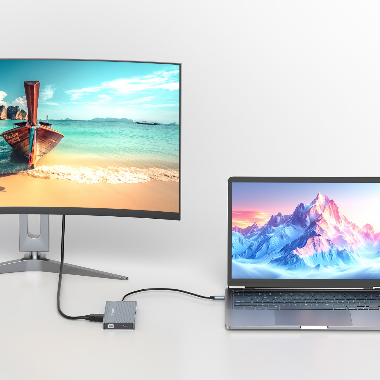 USB-C Hub 14 i 1 Wozinsky WDS03Y5S - aluminium, 4K for tre skjermer, 100 W PD, 10 Gbps