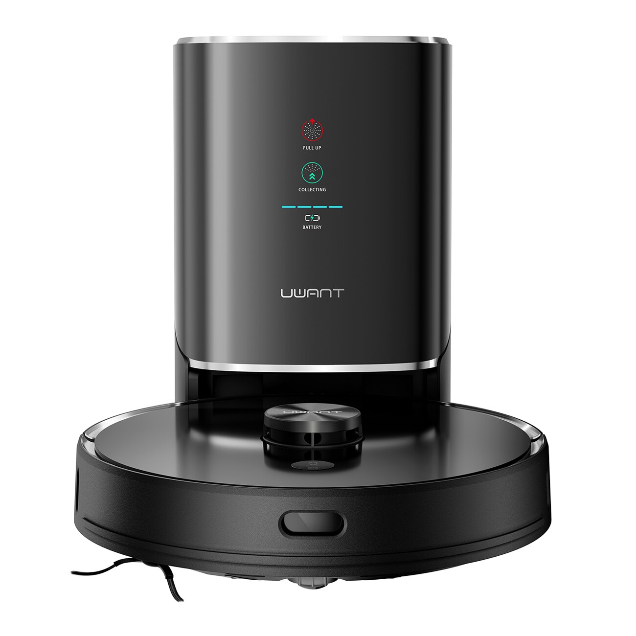 UWANT U100 Robotstøvsuger med moppefunksjon + lade-/rengjøringsstasjon - svart