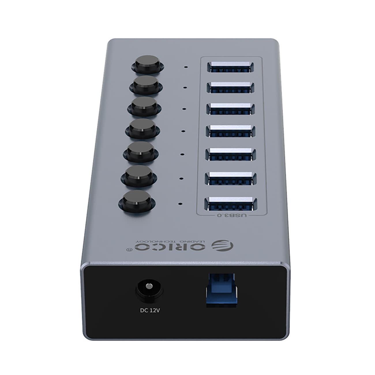 Orico BT2U3-7AB Hub 7x USB-A 3.0 med brytere - grå