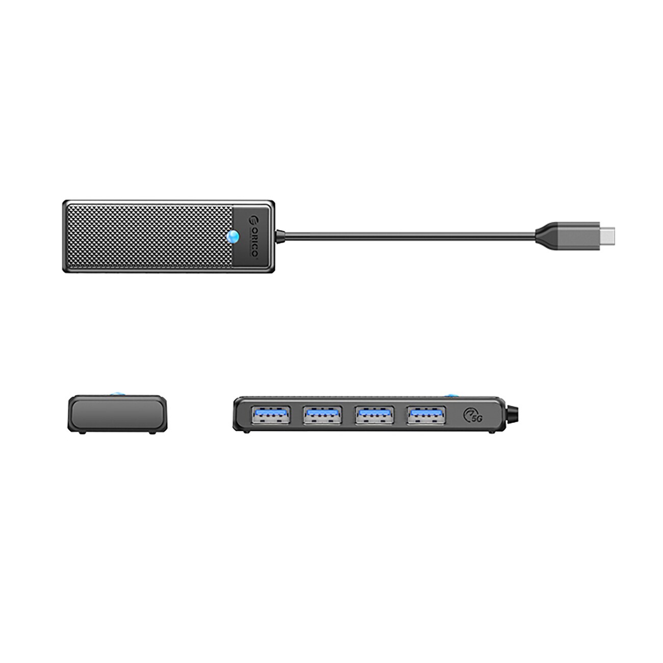 Orico PAPW4A-C3 USB-A-hub dokkingstasjon 4x USB-A 3.0 - svart