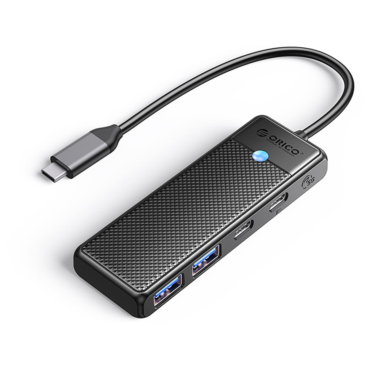 USB-C-nav Orico PAPW2AC-C3 dokkingstasjon 2x USB-A 3.0 + 2x USB-C 3.0 - svart