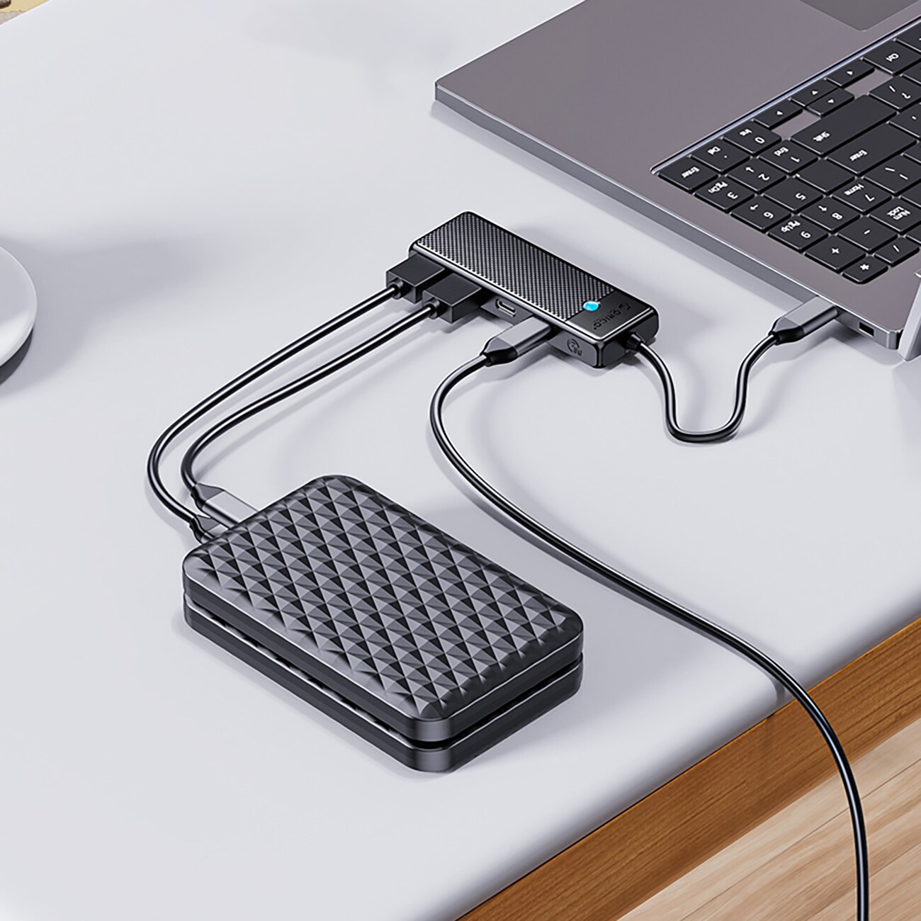 USB-C-nav Orico PAPW2AC-C3 dokkingstasjon 2x USB-A 3.0 + 2x USB-C 3.0 - svart