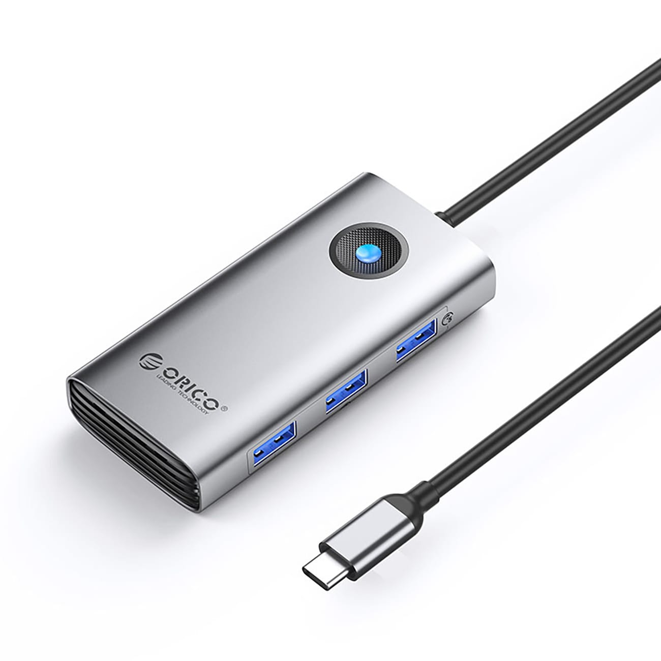 Orico PW11-6P USB-C Hub-dokkstasjon 3 x USB-A 3.0 + 1 x USB-C 2.0 + 1 x HDMI - Grå