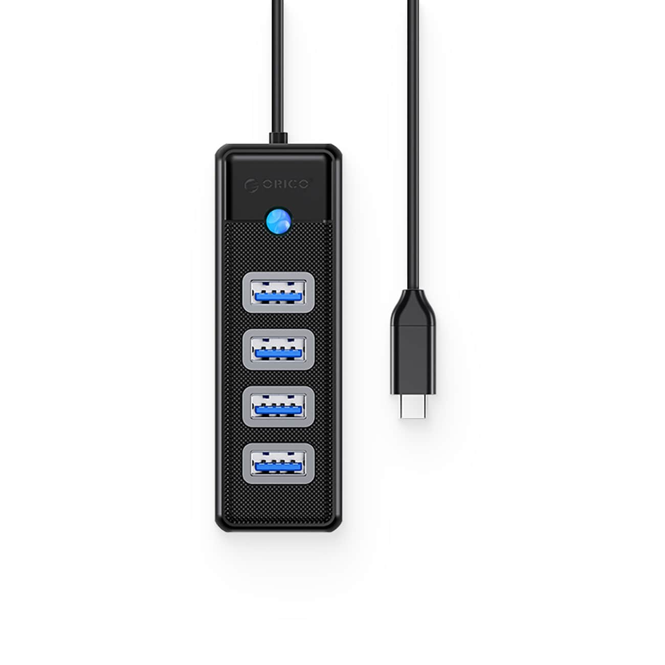 Orico PW4U-C3 USB-C / 4x USB-A 3.0-hub - svart