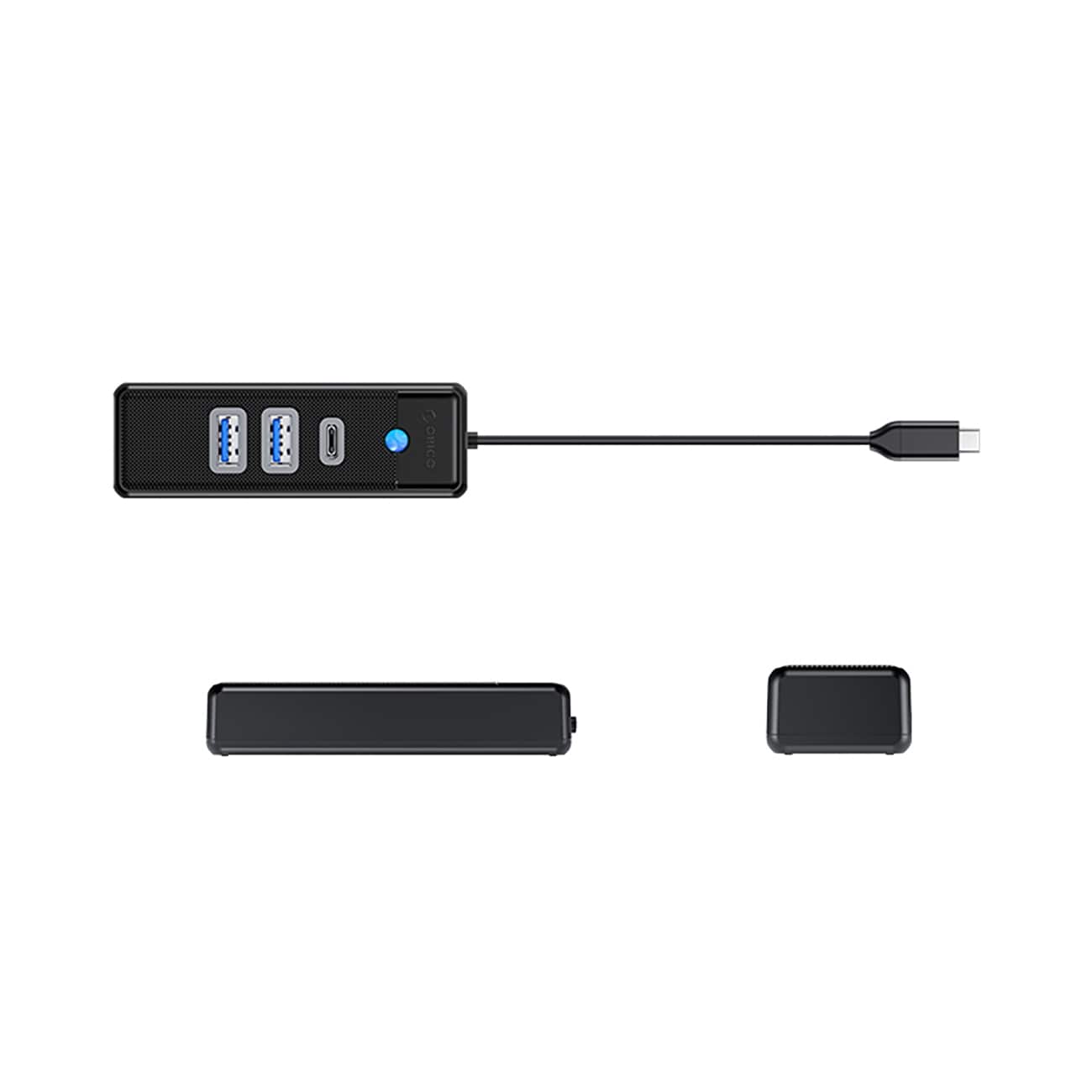 Orico PWC2U-C3 USB-C-nav / 2x USB-A 3.0 + 1x USB-C 3.0 - Svart
