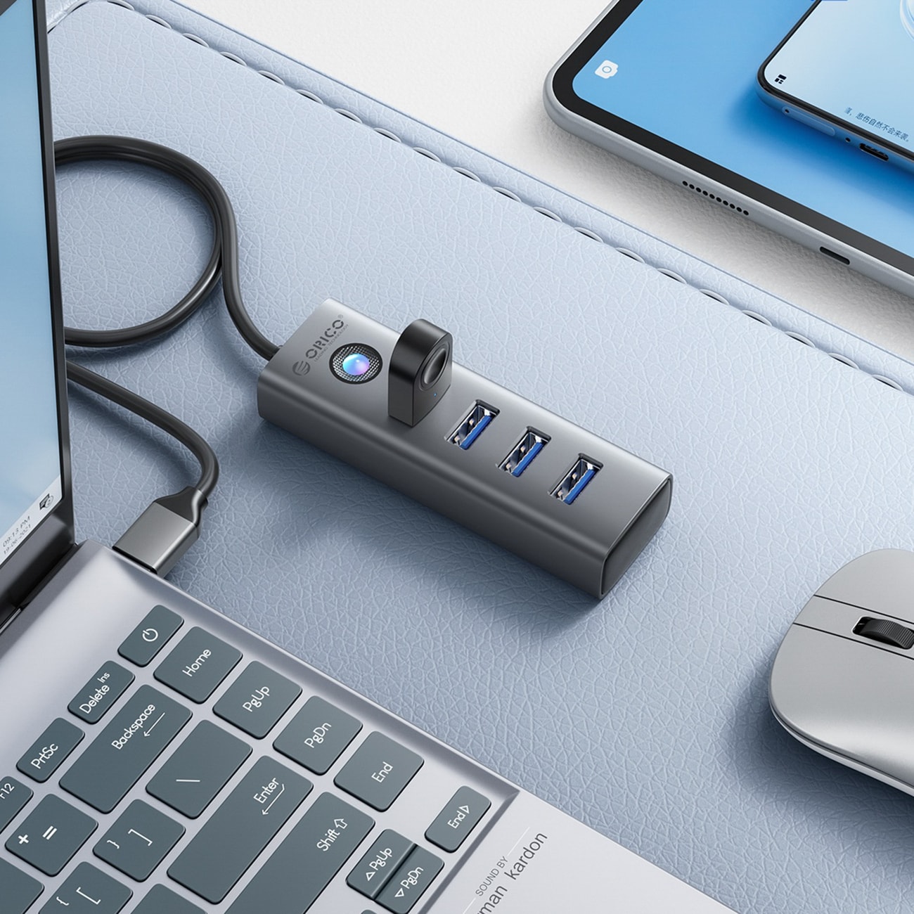 Nav Orico PDD4U-U3 4x USB-A 3.0 - grå