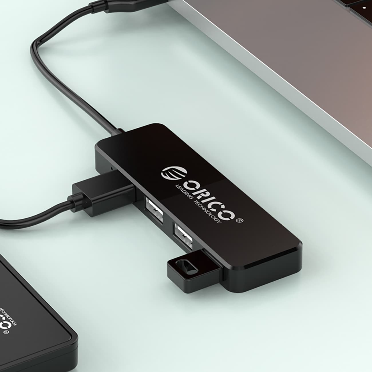 Orico FL01 USB-A-hub dokkingstasjon 4x USB-A 2.0 - svart