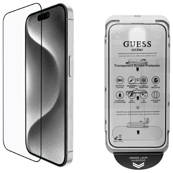Guess Skjermbeskytter 2,5D Outline herdet glass for iPhone 16 Pro Max