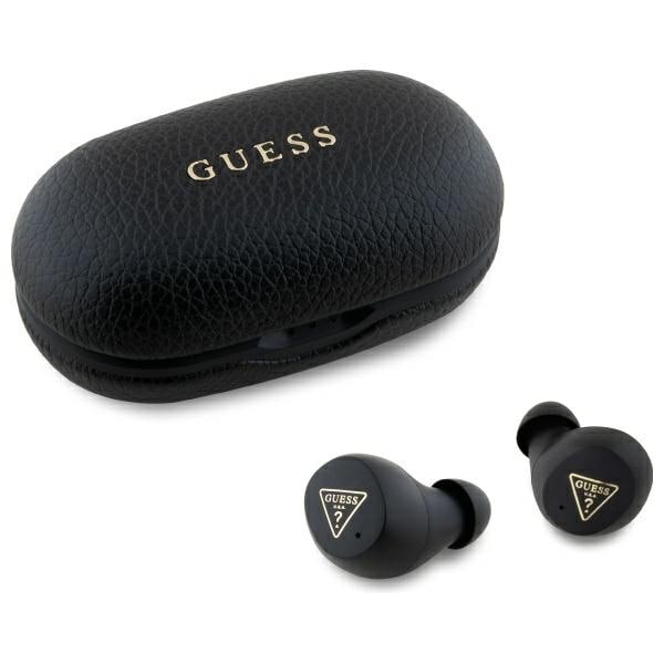 Guess Bluetooth-hodetelefoner GUTWSPGTSPSK TWS + dokkingstasjon svart/svart Grained Classic Logo