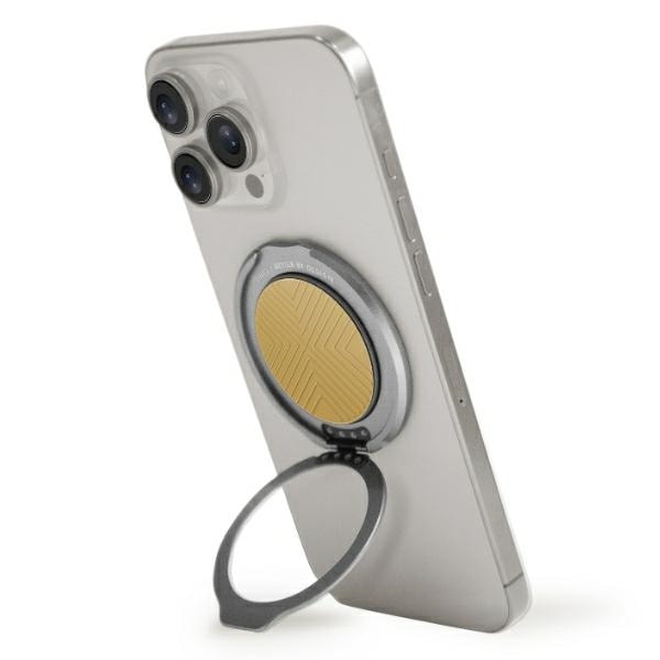 Uniq Gripfit 360 magnetisk feste og kickstand magnetisk holder gul/kanarigul