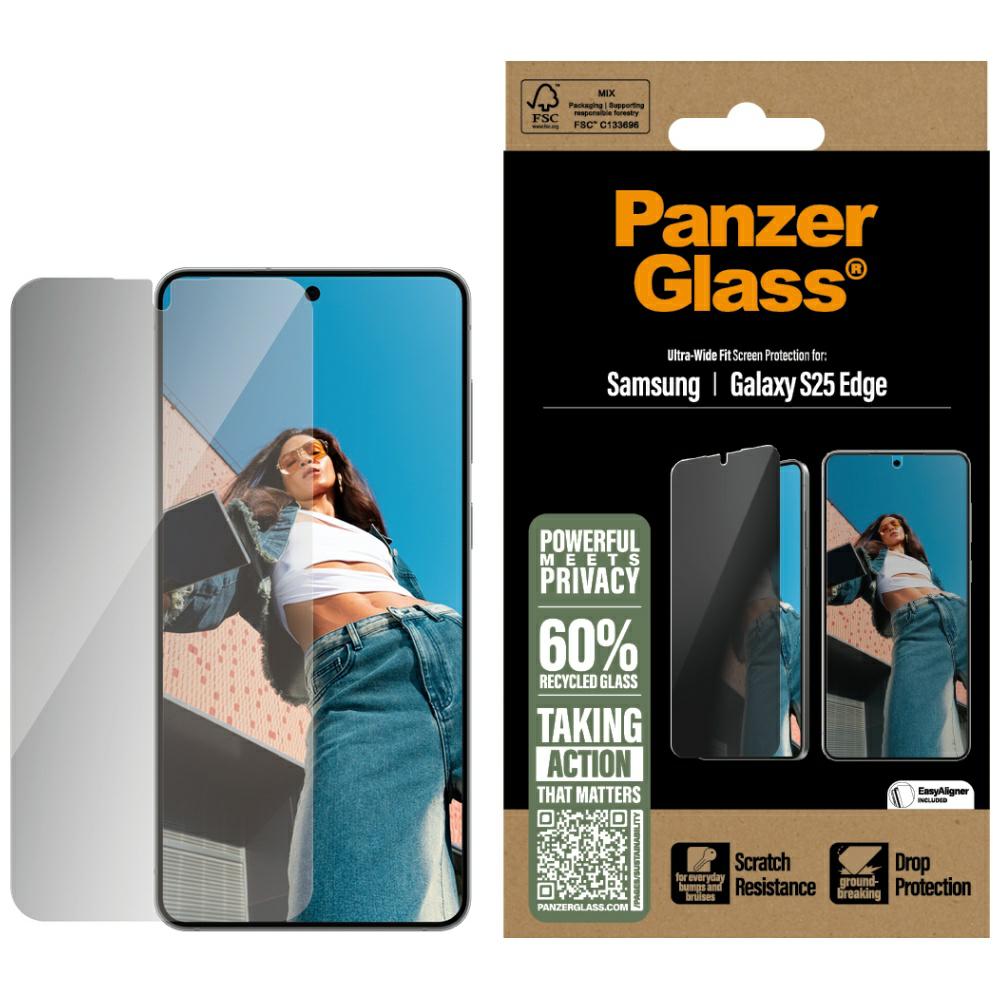 PanzerGlass Ultra-wide Fit Privacy Glass for Samsung Galaxy S25 Edge - Clear