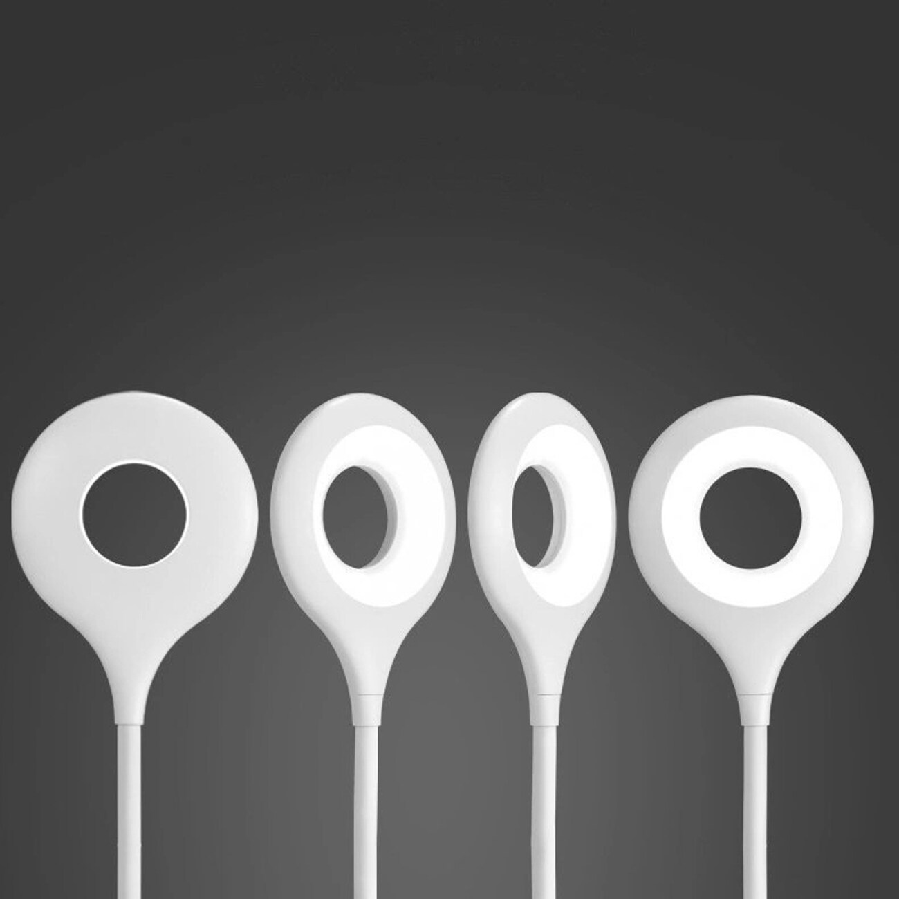 Mini Wozinsky Trådløs LED-leselampe med klips + USB-C-kabel - hvit