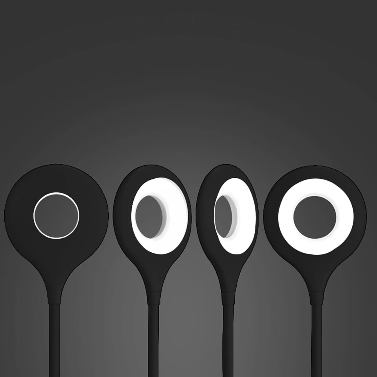 Mini Wozinsky Trådløs LED-leselampe med klips + USB-C-kabel - svart