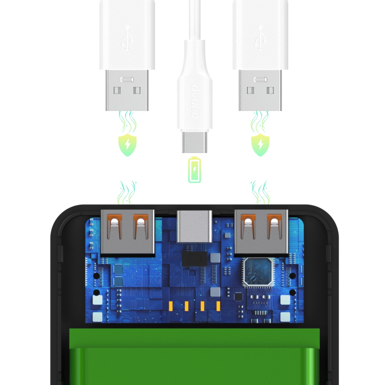 Wozinsky Wpower WPBBK-2 10000mAh Power Bank - Svart