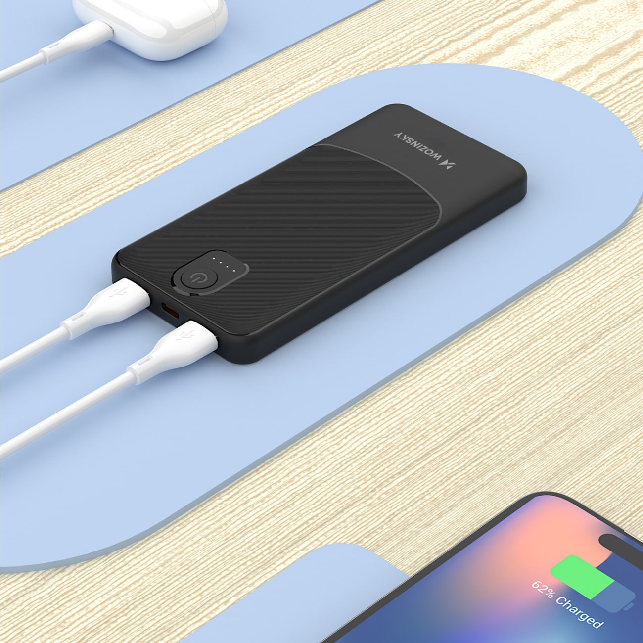 Wozinsky Wpower WPBBK-2 10000mAh Power Bank - Svart