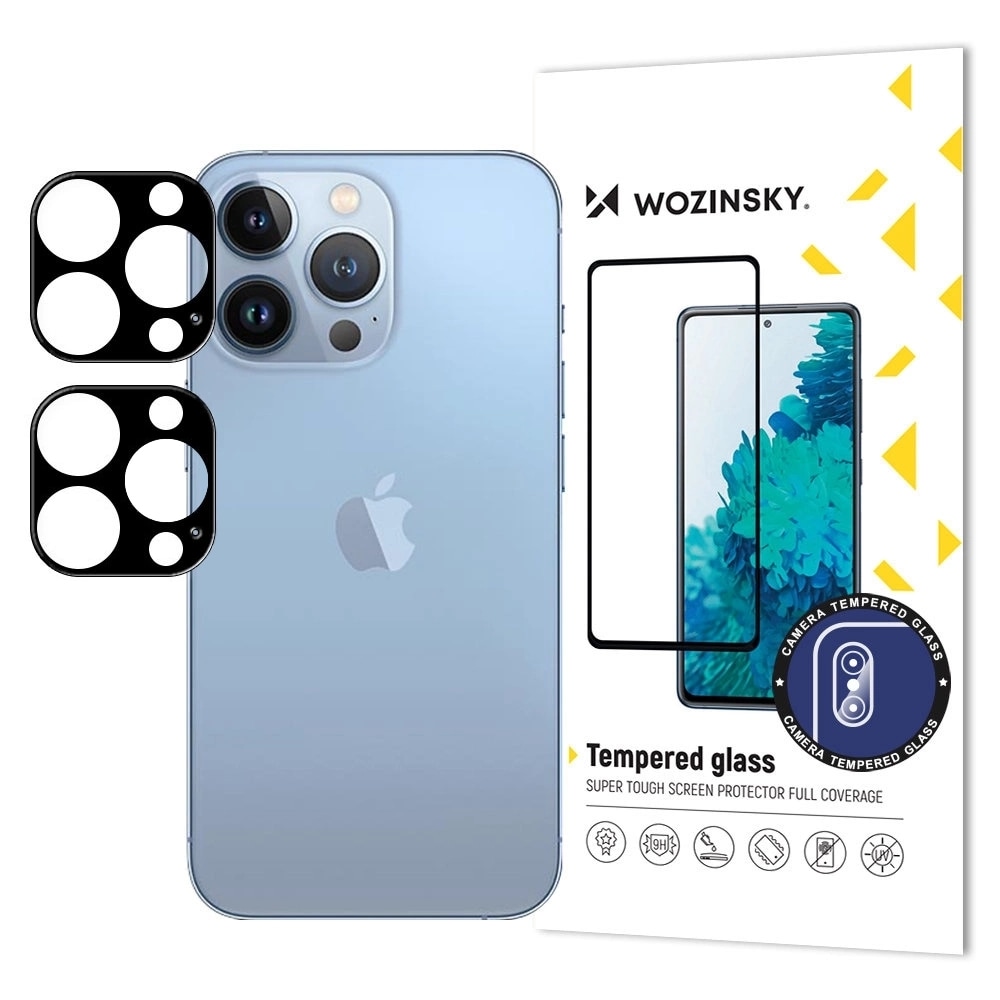 Wozinsky Fullt kameraglass for iPhone 17 Pro, svart, sett med 2 stk