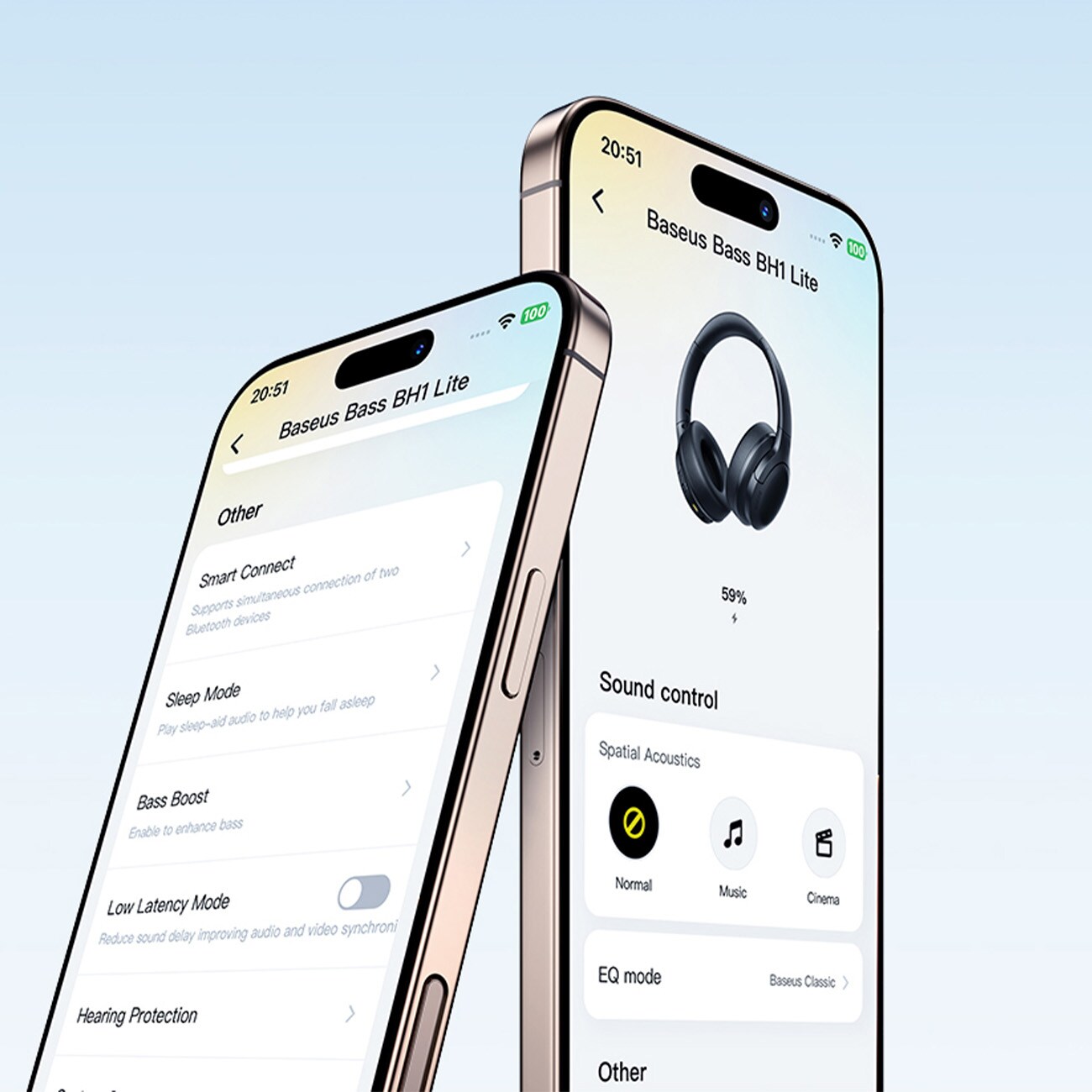 Baseus Bass BH1 Lite trådløse Bluetooth 6.0-hodetelefoner med ører - svart
