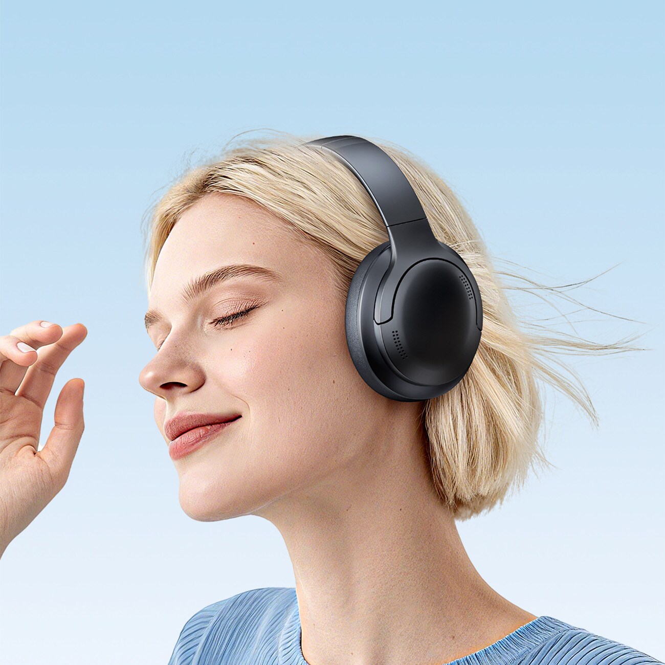 Baseus Bass BH1 Lite trådløse Bluetooth 6.0-hodetelefoner med ører - svart