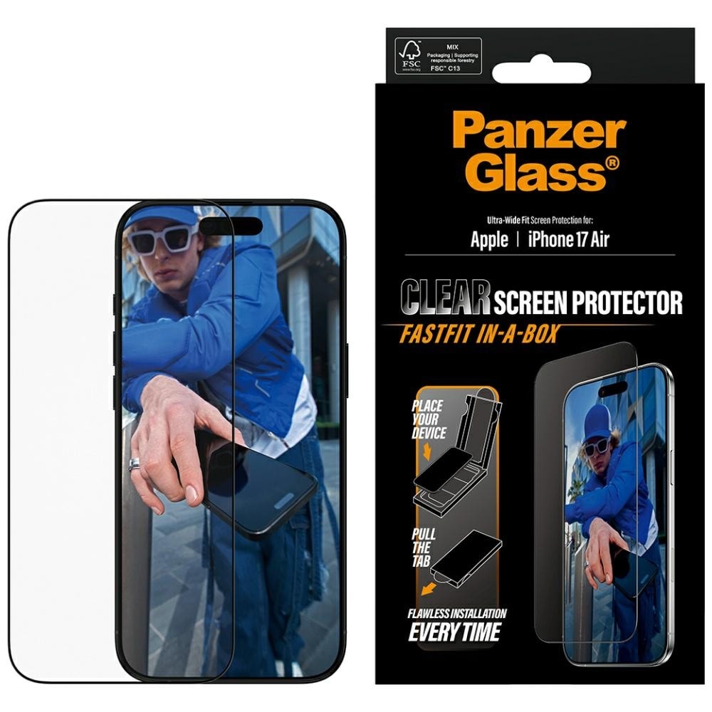 PanzerGlass Ultra-Wide Fit Fastfit herdet glass for iPhone Air