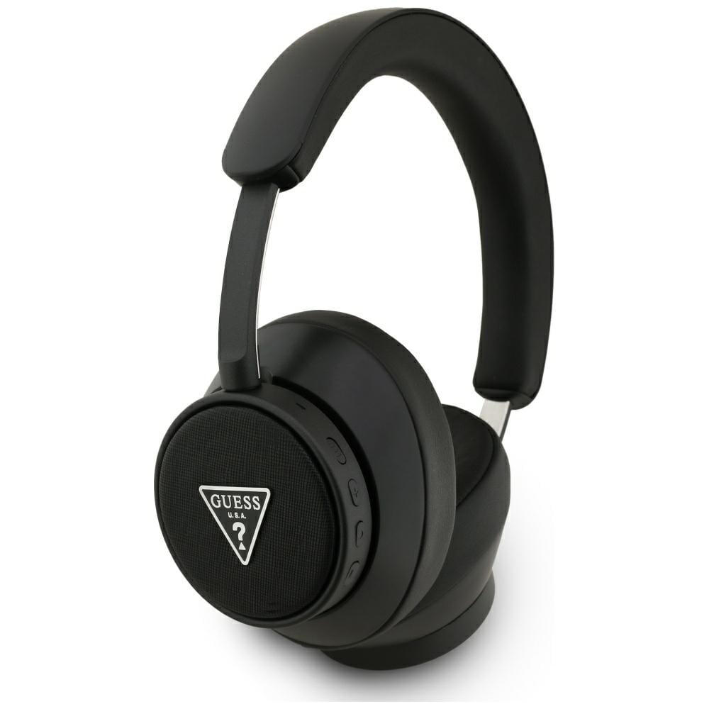Guess Bluetooth ENC Saffiano Triangle Logo On-Ear-hodetelefoner - svart