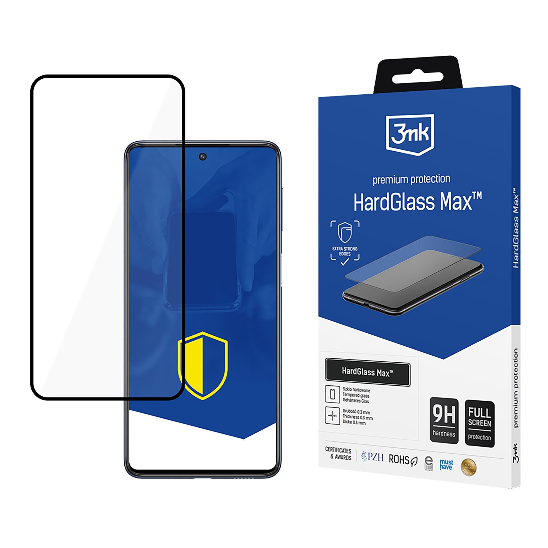 Forsterket 3mk HardGlass Max svart herdet glass for Samsung Galaxy M53 5G