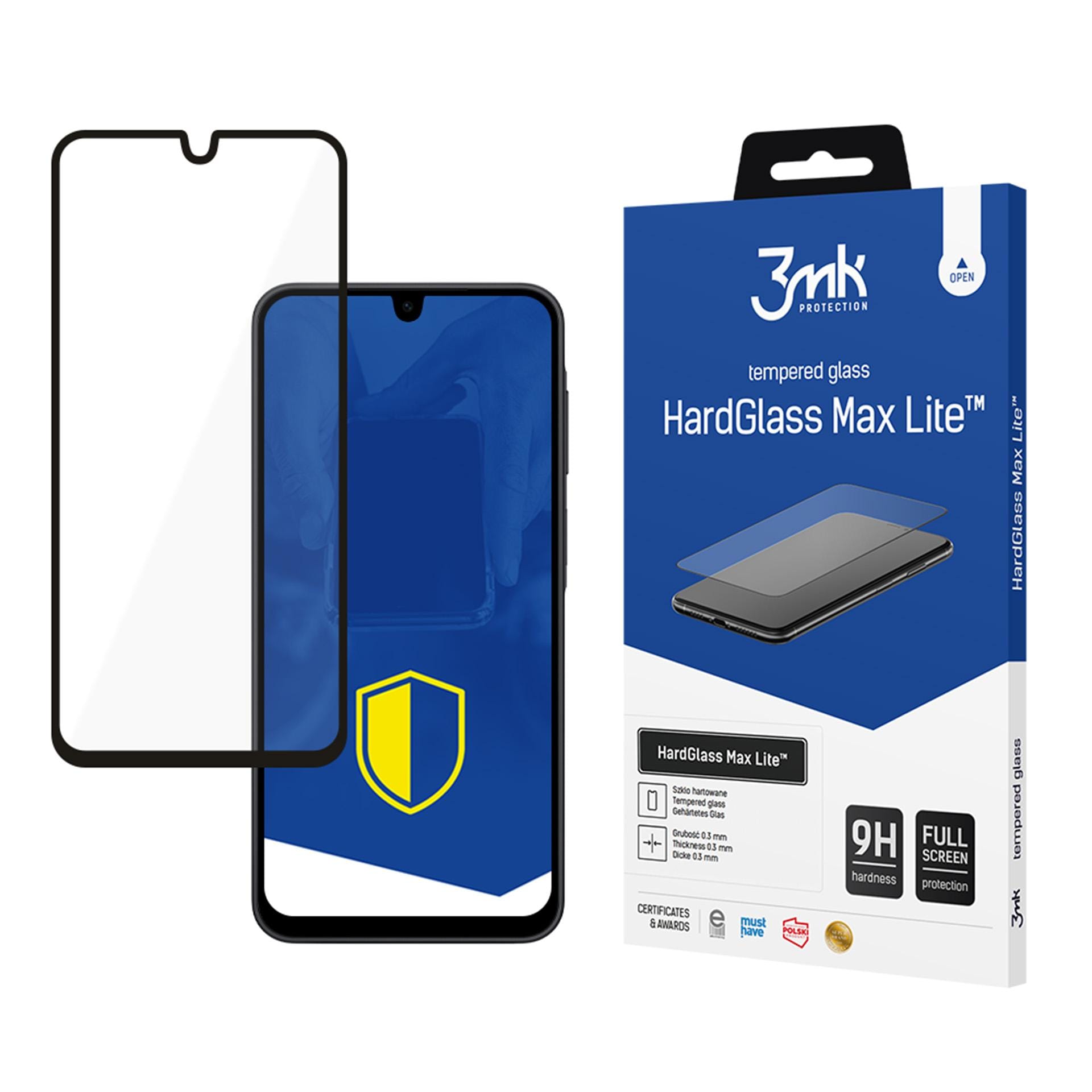 3mk HardGlass Max Lite svart herdet glass for Samsung Galaxy A17 5G / 4G