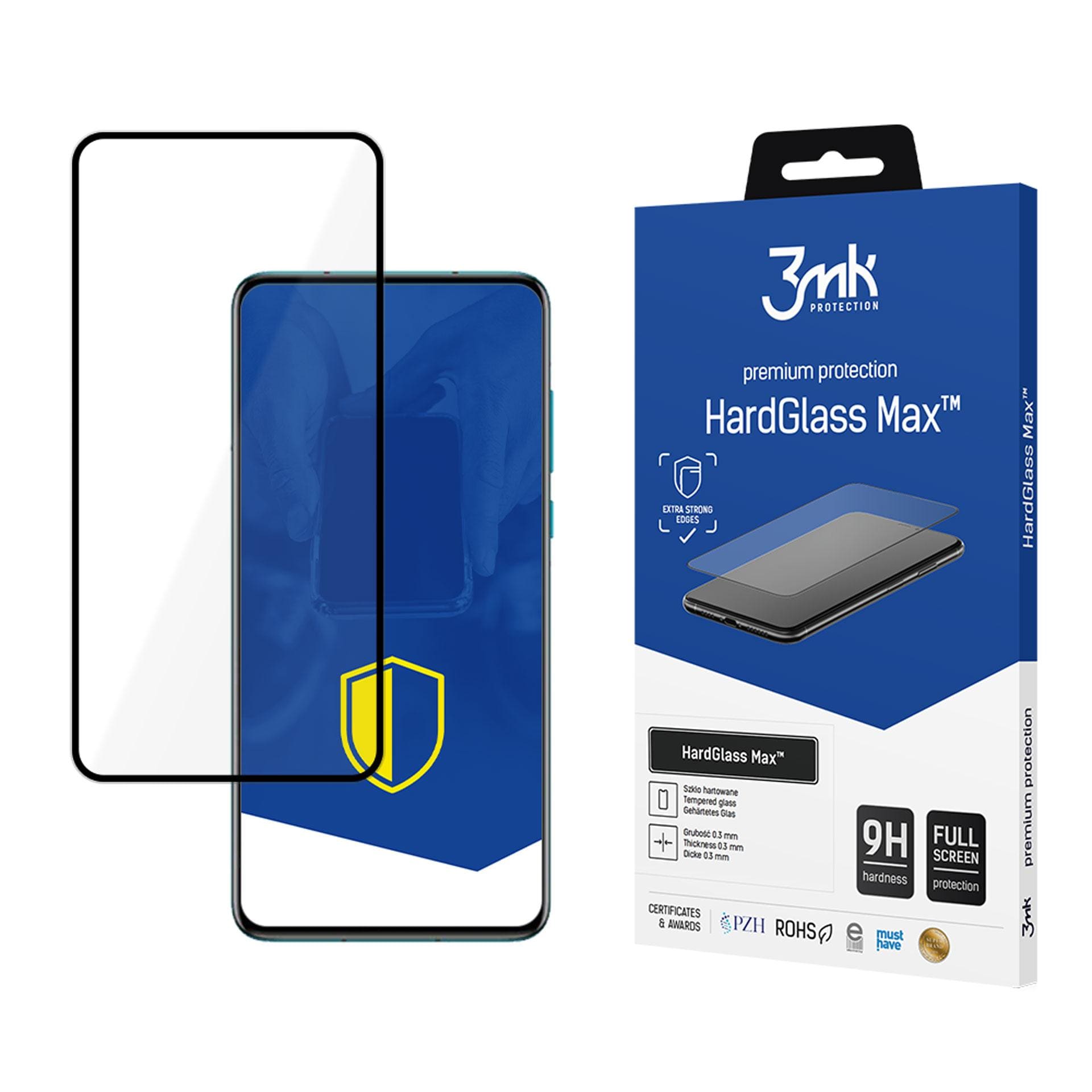 Forsterket herdet glass 3mk HardGlass Max Black for Huawei P40 Pro + 5G