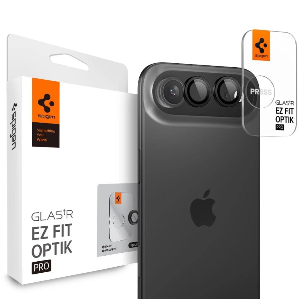 Spigen Optik Pro Glas.tR "EZ FIT" kameradeksel 2-pakning for iPhone Air - svart