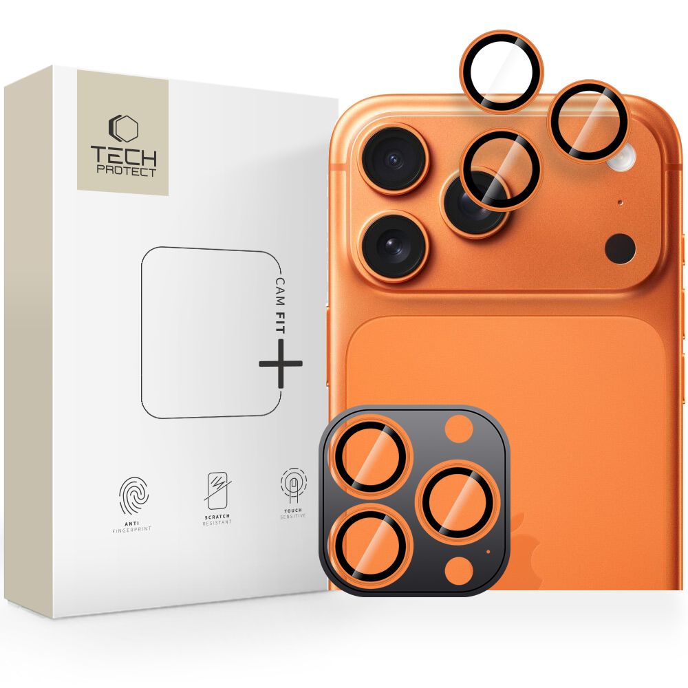 Tech-Protect Camring Fit+ kameradeksel voor iPhone 14/15/16/17 Pro/Max - Oransje