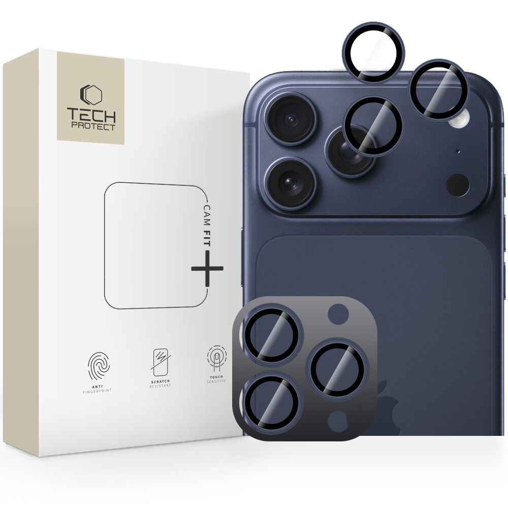 Tech-Protect Camring Fit+ iPhone 14/15/16/17 Pro/Max Kameradeksel - Blå