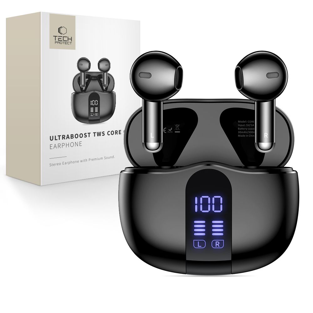 Tech-Protect UltraBoost TWS Core G2 hodetelefoner - svart