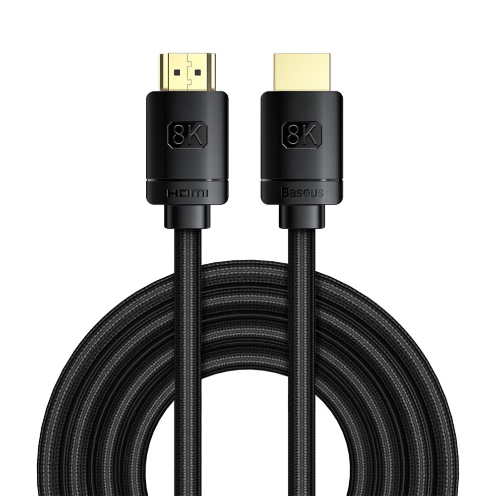 Baseus HDMI 2.1 Kabel 8K 60Hz 48Gbps / 4K 120Hz / 2K 144Hz 3D eARC QMS HDR VRR ALLM 3m svart