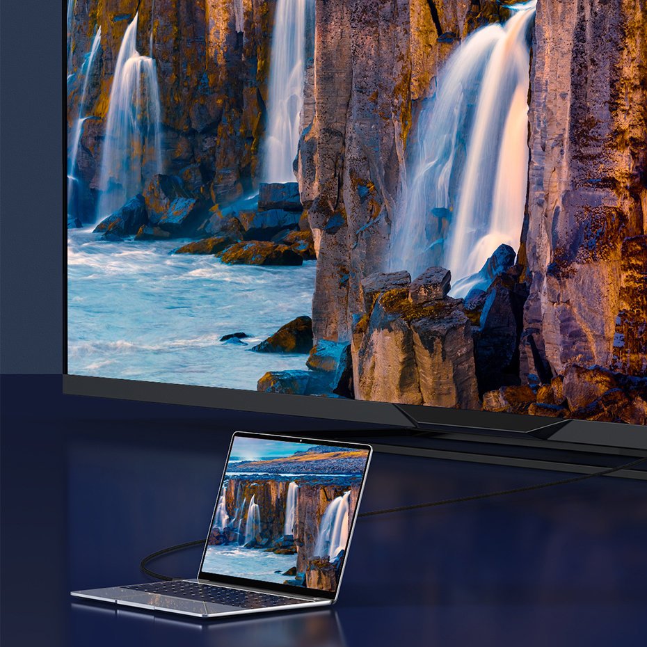 Baseus HDMI 2.1 Kabel 8K 60Hz 48Gbps / 4K 120Hz / 2K 144Hz 3D eARC QMS HDR VRR ALLM 3m svart