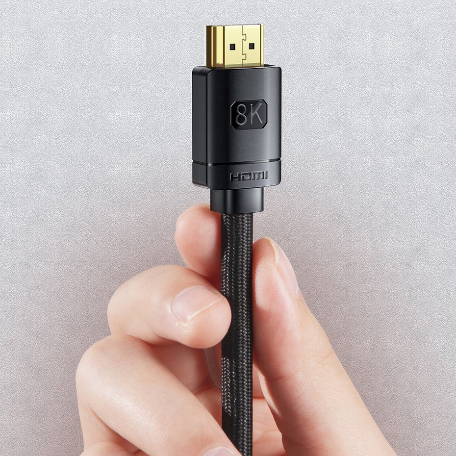 Baseus HDMI 2.1 Kabel 8K 60Hz 48Gbps / 4K 120Hz / 2K 144Hz 3D eARC QMS HDR VRR ALLM 3m svart