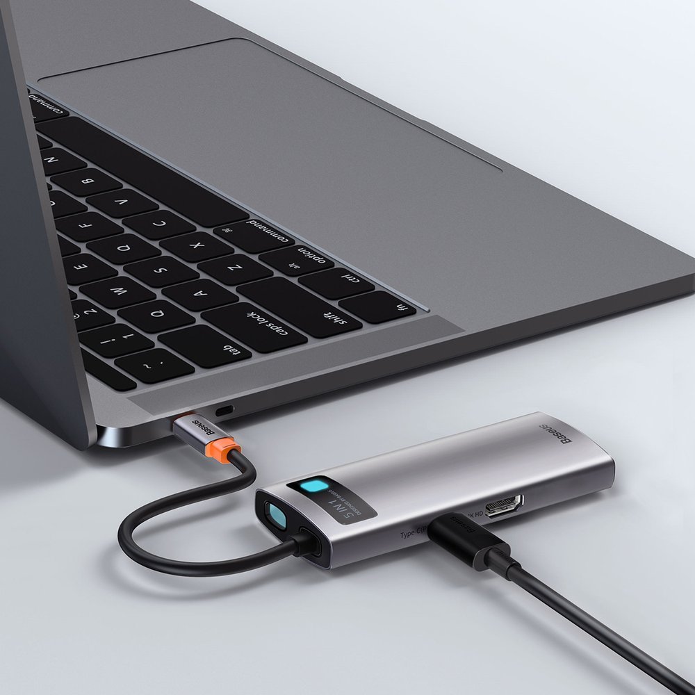 Baseus Metal Gleam 5-in-1 USB Type C Hub - 100W PD, 4K HDMI, 3x USB 3.2 Gen 1 (CAHUB-CX0G)