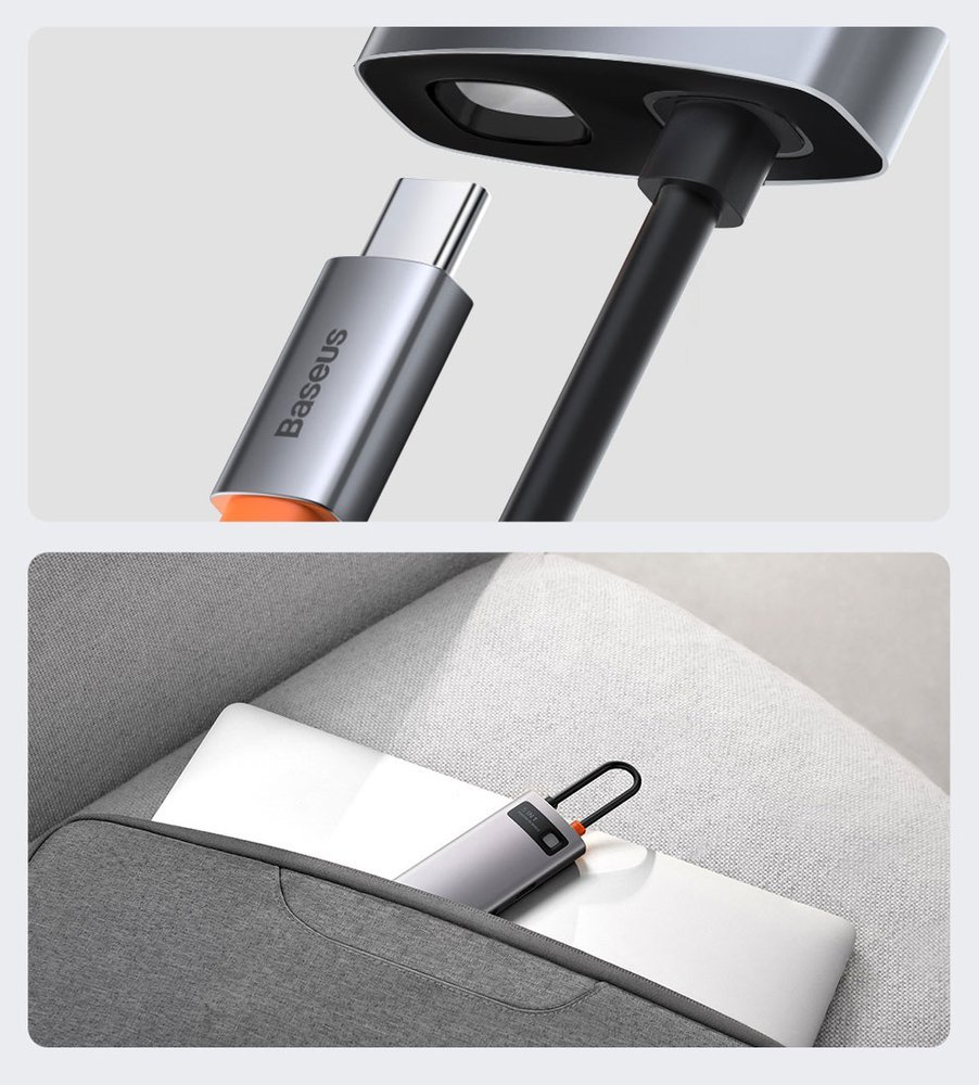 Baseus Metal Gleam 5-in-1 USB Type C Hub - 100W PD, 4K HDMI, 3x USB 3.2 Gen 1 (CAHUB-CX0G)