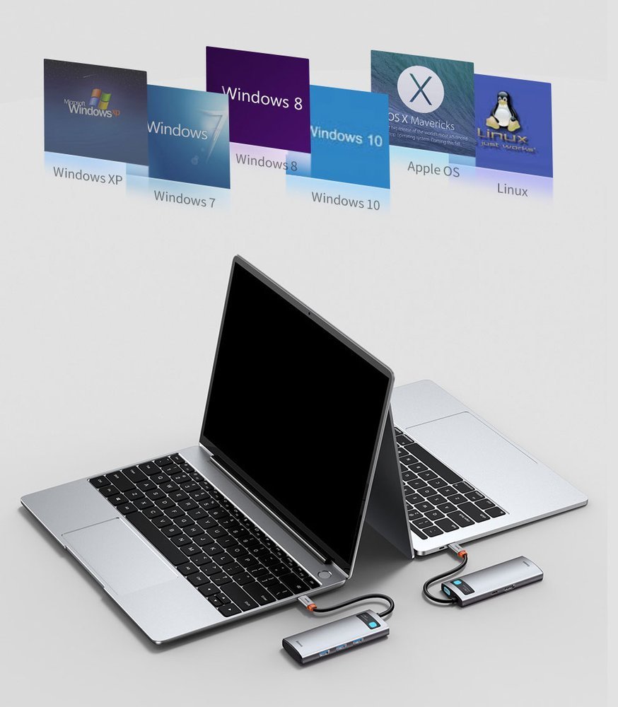 Baseus Metal Gleam 5-in-1 USB Type C Hub - 100W PD, 4K HDMI, 3x USB 3.2 Gen 1 (CAHUB-CX0G)