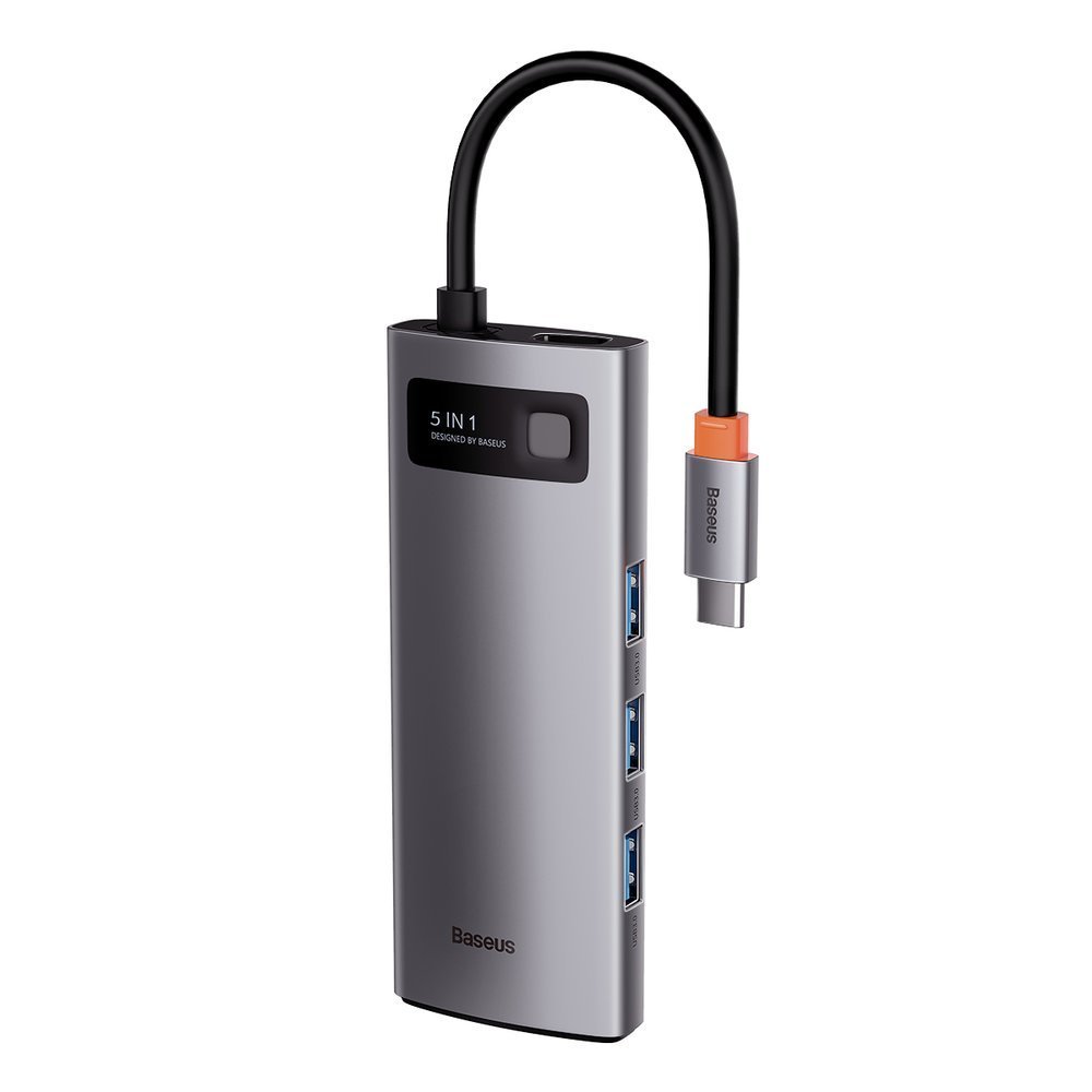 Baseus Metal Gleam 5-in-1 USB Type C Hub - 100W PD, 4K HDMI, 3x USB 3.2 Gen 1 (CAHUB-CX0G)