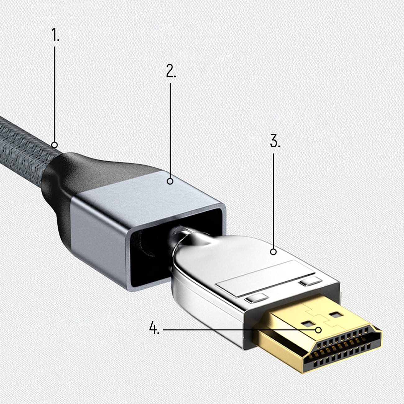 Wozinsky HDMI 2.1-kabel 8K 60 Hz 48 Gbps / 4K 120 Hz / 2K 144 Hz 1 m sølv (WHDMI-10)