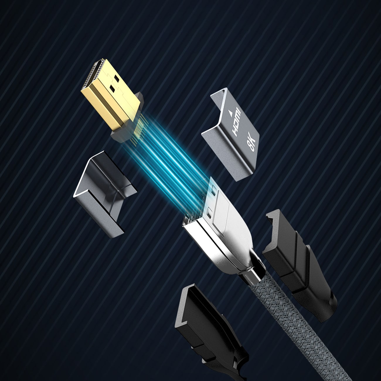 Wozinsky HDMI 2.1-kabel 8K 60 Hz 48 Gbps / 4K 120 Hz / 2K 144 Hz 1 m sølv (WHDMI-10)