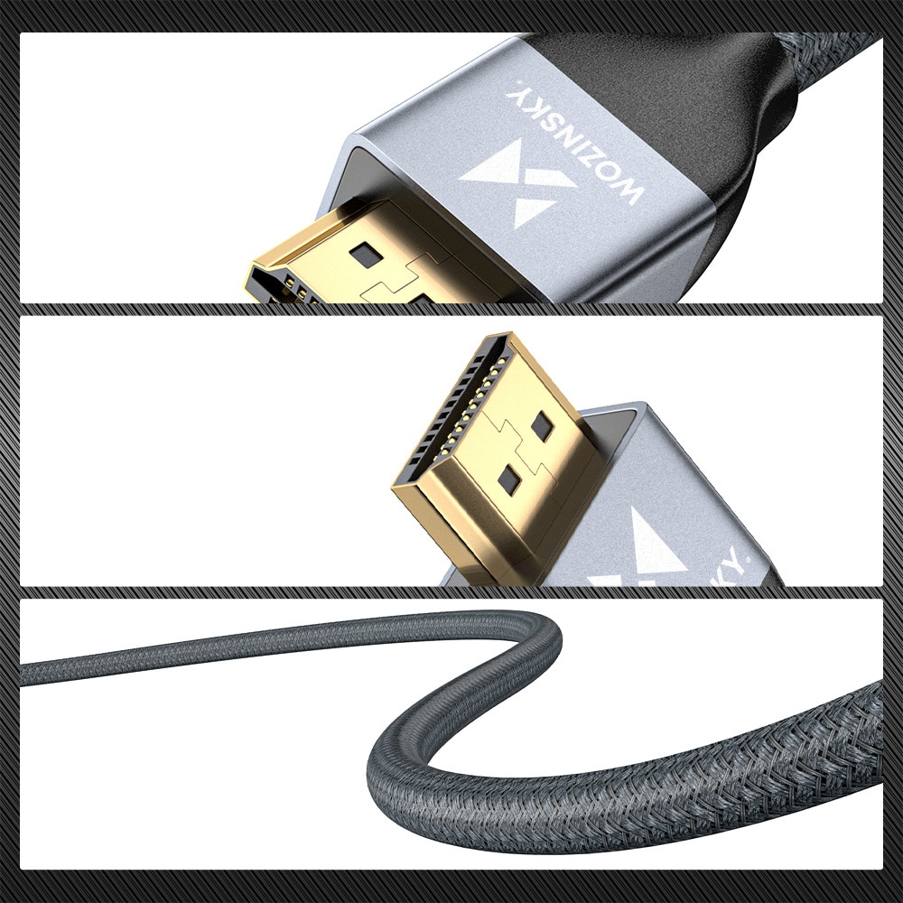 Wozinsky HDMI 2.1-kabel 8K 60 Hz 48 Gbps / 4K 120 Hz / 2K 144 Hz 1 m sølv (WHDMI-10)