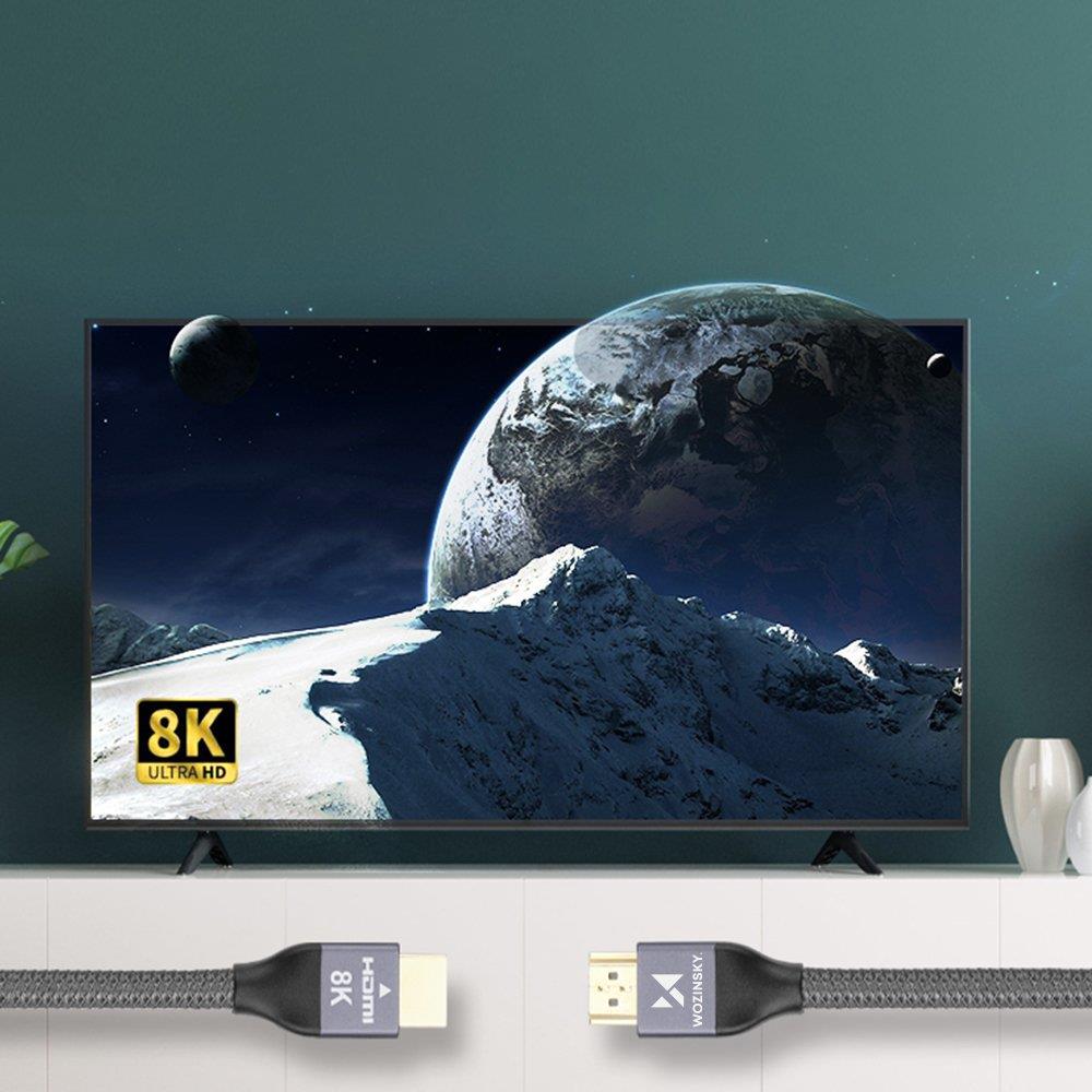 Wozinsky HDMI 2.1-kabel 8K 60 Hz 48 Gbps / 4K 120 Hz / 2K 144 Hz 1 m sølv (WHDMI-10)